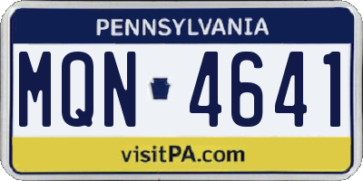 PA license plate MQN4641