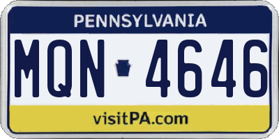 PA license plate MQN4646