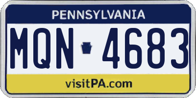 PA license plate MQN4683