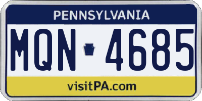 PA license plate MQN4685
