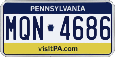 PA license plate MQN4686