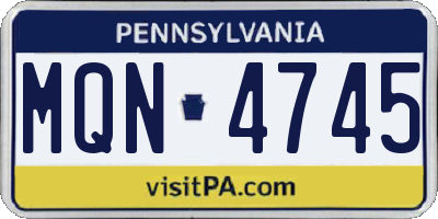 PA license plate MQN4745