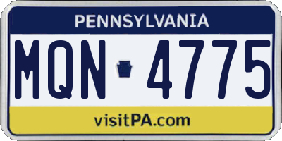 PA license plate MQN4775