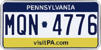 PA license plate MQN4776