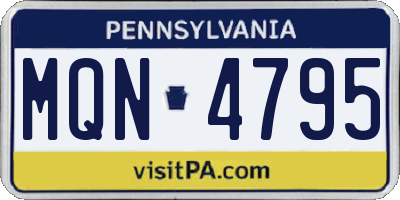 PA license plate MQN4795