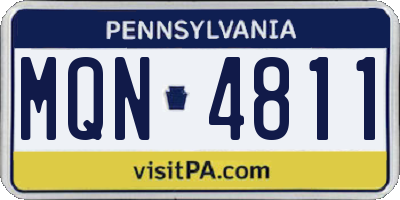 PA license plate MQN4811