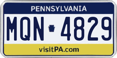 PA license plate MQN4829