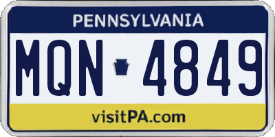PA license plate MQN4849