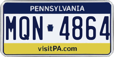 PA license plate MQN4864