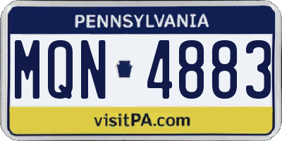 PA license plate MQN4883