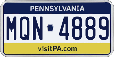 PA license plate MQN4889