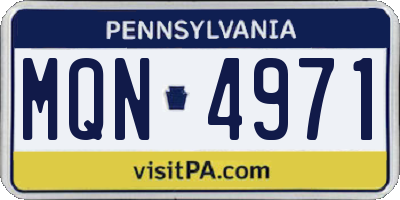 PA license plate MQN4971