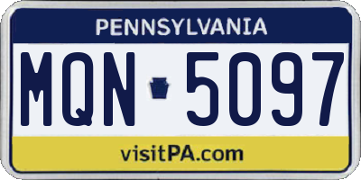 PA license plate MQN5097