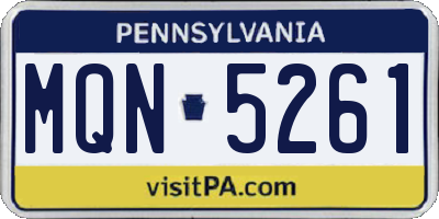 PA license plate MQN5261