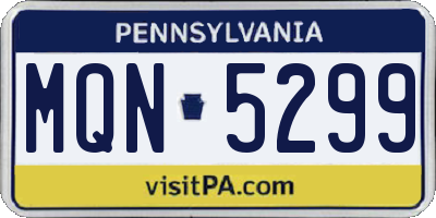 PA license plate MQN5299