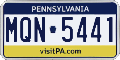 PA license plate MQN5441
