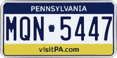PA license plate MQN5447