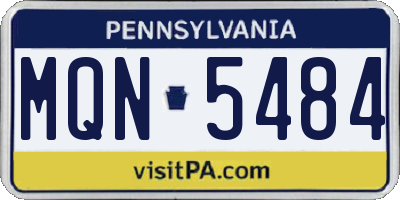 PA license plate MQN5484