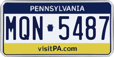 PA license plate MQN5487