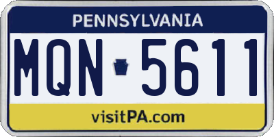 PA license plate MQN5611
