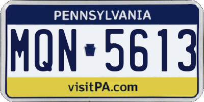 PA license plate MQN5613