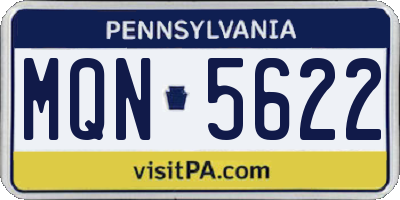 PA license plate MQN5622