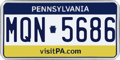 PA license plate MQN5686