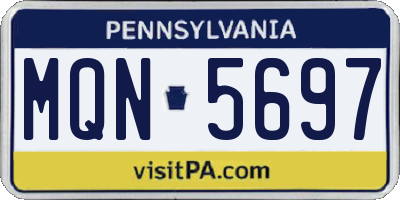PA license plate MQN5697