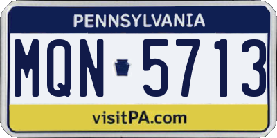 PA license plate MQN5713