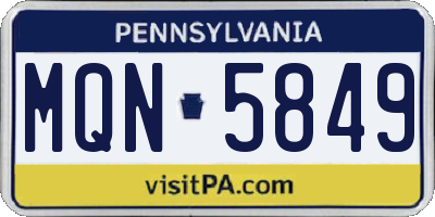 PA license plate MQN5849