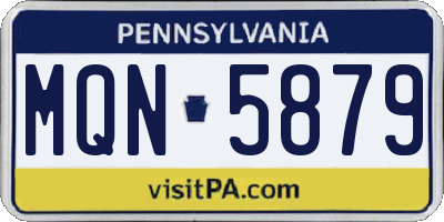 PA license plate MQN5879