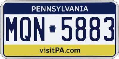 PA license plate MQN5883