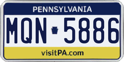 PA license plate MQN5886