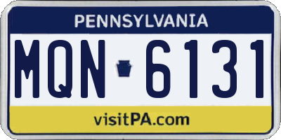 PA license plate MQN6131