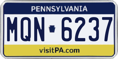 PA license plate MQN6237