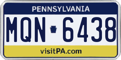 PA license plate MQN6438