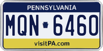 PA license plate MQN6460