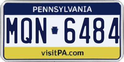 PA license plate MQN6484