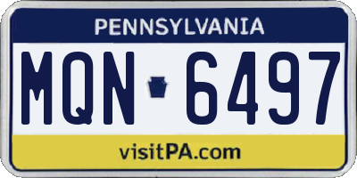 PA license plate MQN6497