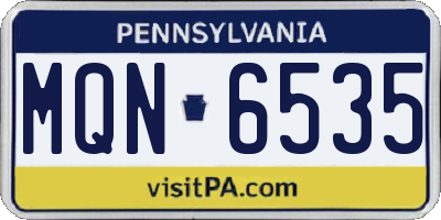 PA license plate MQN6535