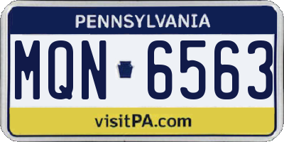 PA license plate MQN6563