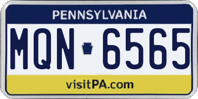 PA license plate MQN6565