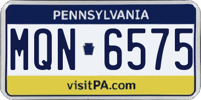 PA license plate MQN6575
