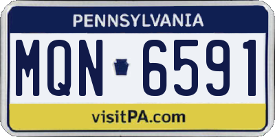 PA license plate MQN6591