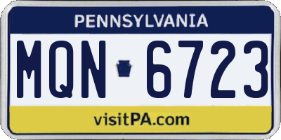 PA license plate MQN6723