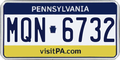 PA license plate MQN6732
