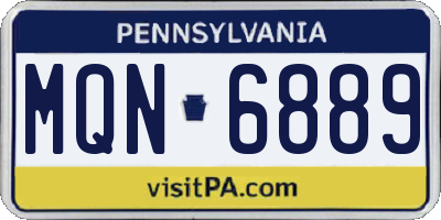 PA license plate MQN6889