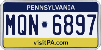 PA license plate MQN6897