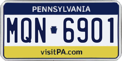PA license plate MQN6901