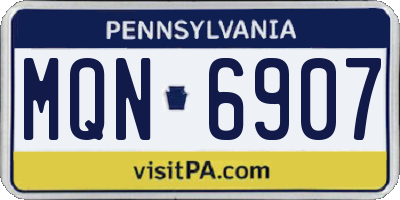 PA license plate MQN6907